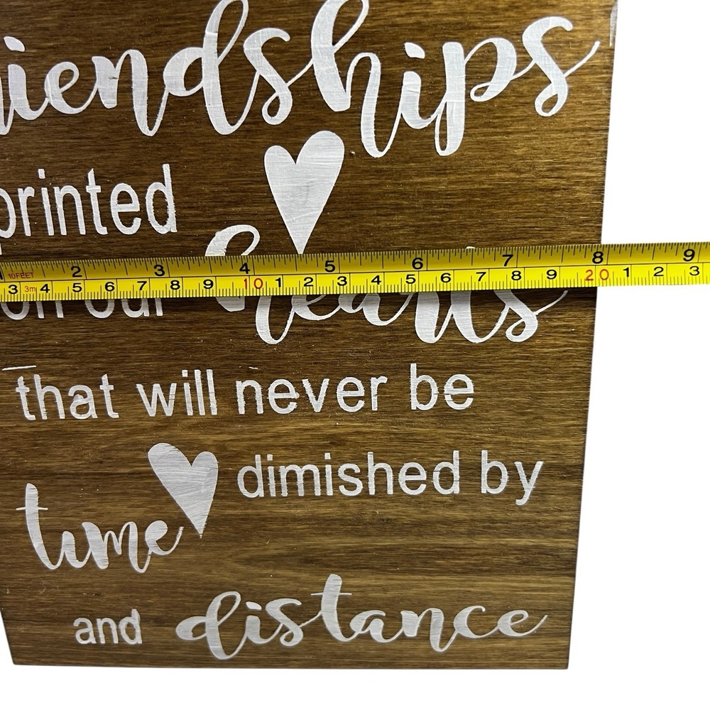 Rustic Farmhouse Sign – Friendships Imprinted on Our‎ Hearts Wall Decor Gift - Picture 3 of 4
